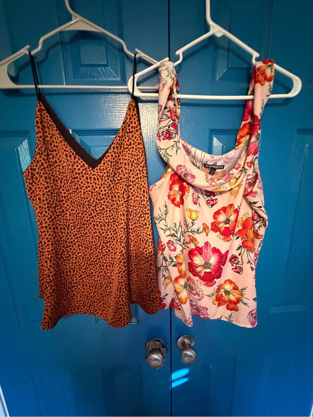 Express Pink Floral Sleeveless Cowl Neck